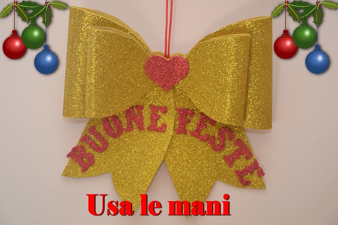 Fiocco di Natale in gomma crepla. Christmas DIY. - Usa le mani