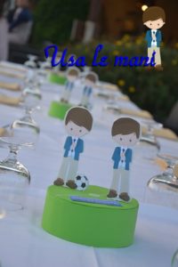 Centro tavola fai da te: Prima Comunione tema calcio