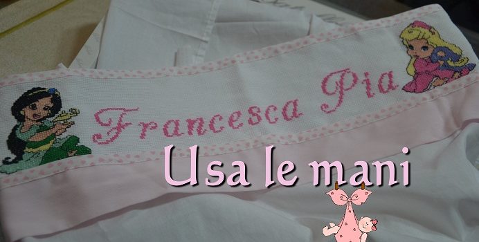 lenzuolino principesse punto croce