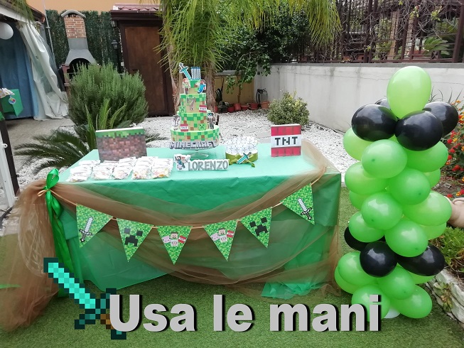 Sweet table tema Minecraft. Minecraft party - Usa le mani