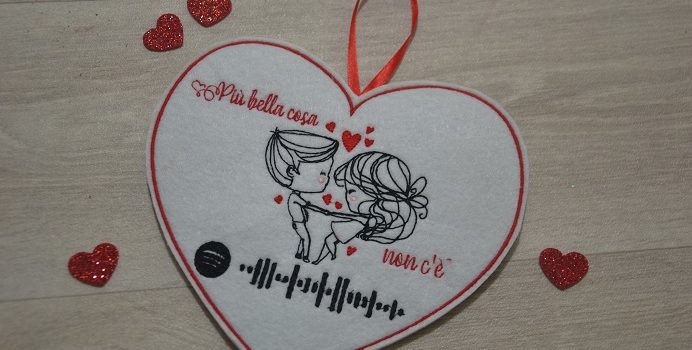cuore con traccia spotify per san valentino
